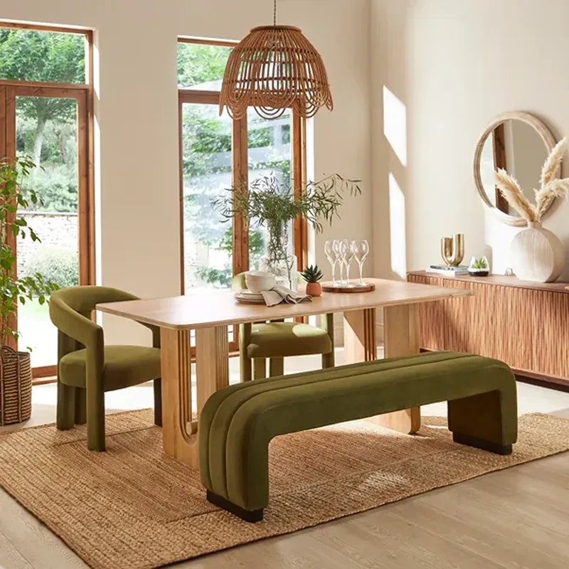Romy Natural Mango Wood Rectangular Dining Table