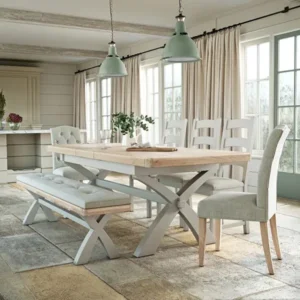 Salcombe 8-Seater Cross Leg Extendable Dining Table