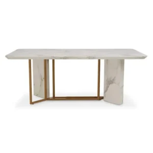 Vieste White Marble 8-Seater Dining Table