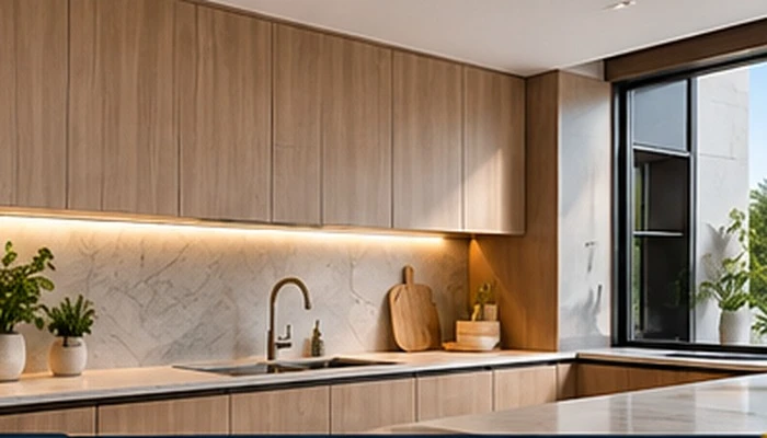 Custom wooden kitchen cabinets and modern kitchen carpentry in Dubai